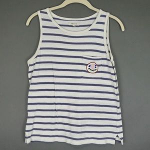 Madewell Blue Striped Hiatus Tank Top